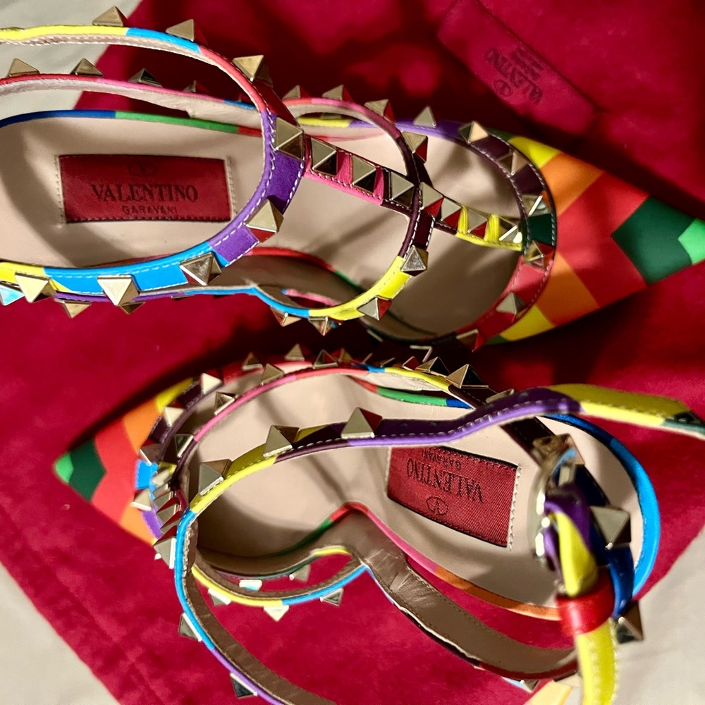 Valentino Rainbow Rockstud Heels
